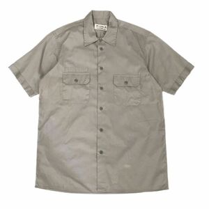 【1円～】SUPREME シュプリーム WORK SHIRTS コットン ワークシャツ 半袖 シャツ グレー size:M USA製/ミリタリーシャツ トップス 定番