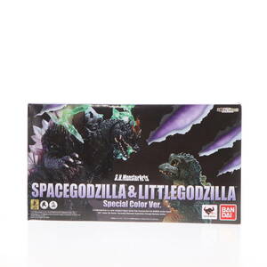 【中古】[FIG] 魂ウェブ商店限定 S.H.MonsterArts(モンスターアーツ) スペースゴジラ&リトルゴジラ Special Color Ver. ゴジラVSスペースゴ