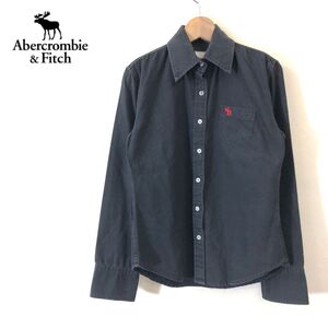 1K3029-F◆ Abercrombie＆Fitch アバクロンビーアンドフィッチ 長袖シャツ トップス ◆ sizeM コットン ブラック 古着 レディース 秋冬