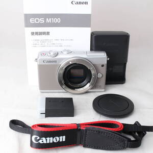 ☆新品級☆ Canon EOS M100 ボディー グレー EOSM100GY-BODY キヤノン ミラーレス一眼カメラ #3106