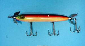 VINTAGE WOODEN LURE HEDDON TORPEDO （8350-6　）USA MADE #OLDLURE #ARTLURE_VINTAGE ＃ヴィンテージルアー