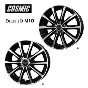 送料無料 コスミック DILETTO M10 4J-12 +42 4H-100 (12インチ) 4H100 4J+42【4本セット 新品】