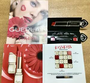 GUERLAIN ゲラン＊キスキス シャインブルーム リップ 4色＆ラ プティット ローブ ノワール リップ 2色＊サンプルセット＊リップブラシ付き