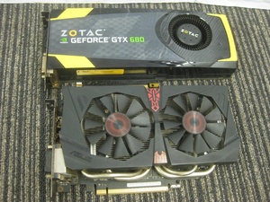 【ハッピー】ZOTAC GEFORCE GTX680・ASUS STRIX-GTX1060 グラフィックボード 2個セット ジャンク品