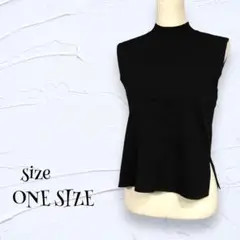 【レディース　トップス】『ONE SIZE』ノースリーブニット　バックスリット