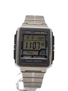 CASIO◆クォーツ腕時計_WAVE CEPTOR/デジタル/ステンレス