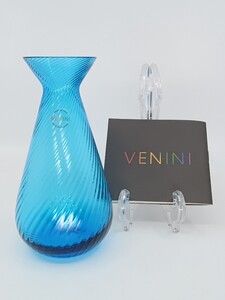 【未使用品】VENINI GEMME RIGADIN ヴェニーニ ジェメ リガディン 花瓶 ライトブルー