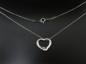 ♪yy3042-13 562 Tiffany & Co. ティファニー オープンハート ネックレス SILVER シルバー 925 刻印あり レディース アクセサリー 袋付き