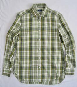CINQUE TERRE 綿 長袖チェックシャツ　　イタリア製　40サイズ　ビームス取扱い　　　/ブリッラ ペル イル グスト