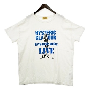 HYSTERIC GLAMOUR 23SS KEEP MUSIC オーバーサイズ Tシャツ 半袖 カットソー プリント 01231CT18 ヒステリックグラマー トップス DM12724■