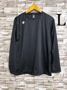 L DESCENTE デサント ブラック トレーニングウェア スポーツウェア ドライ 長袖Tシャツ 長袖 トップス ポリエステル