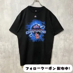 古着 used　MLB メジャーリーグ　WORLD SERIRS 2011　半袖プリントTシャツ　バックプリント　黒　ブラック