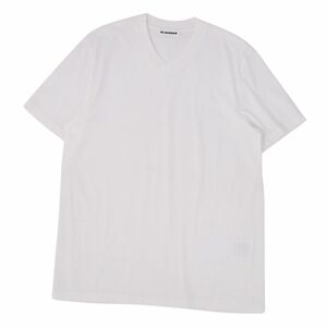 美品 ジルサンダー JIL SANDER Tシャツ カットソー ショートスリーブ 半袖 無地 コットン トップス メンズ S ホワイト cf09or-rm05r07143