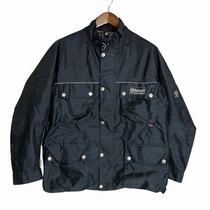 SALE/// Belstaff ベルスタッフ ナイロン ジャケット ヨーロッパ古着 モーターサイクル チンストラップ ネイビー (メンズ L) P1719