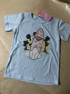 【同梱不可！】Disney★ディズニー ミッキー Ｔシャツ★１３０★水色★サーフボード