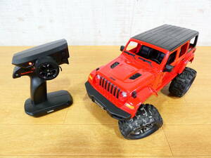 ◎ジャンク REMOKING ラジコンカー R/C JEEP/ジープ レッド 1/14スケール 全長約35.5cm 2.4GHz バッテリー付き 4WD 動作不良 ＠100(5)