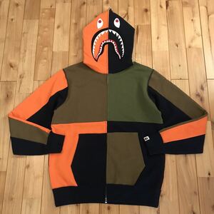 ★美品★ Crazy color シャーク パーカー XLサイズ shark full zip hoodie a bathing ape エイプ ベイプ アベイシングエイプ ip6