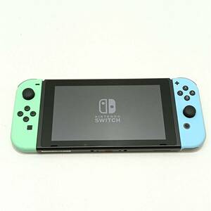 070）A 〈中古品〉ニンテンドーSwitch 本体＋ジョイコンのみ 集まれどうぶつの森エディション HAC-001(-01)【動作確認/初期化済】