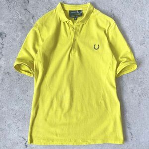 【ラフシモンズ×フレッドペリー】Mサイズ 刺繍ロゴ コラボ 半袖 ポロシャツ 黄色 イエロー Raf Simons Fred Perry