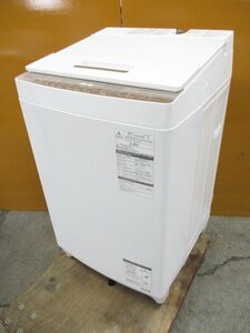 ☆TOSHIBA 東芝 ZABOON 全自動洗濯機 8kg ウルトラファイルバブル洗浄搭載 AW-BK8D8 グランホワイト 19年製 給水ホース付 直接引取OK w5303