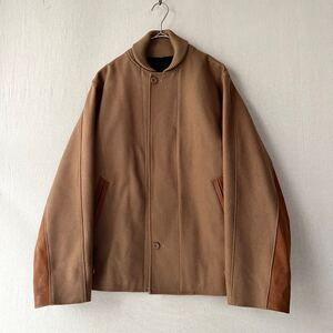 定価7.5万円 semoh カシミヤ メルトン ファラオ ジャケット / 1 ウール フェイクレザー Cashmere Melton Pharaoh Jacket O4-11041-1990