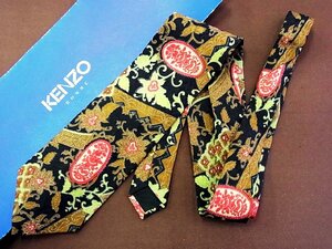 ♪27064C♪良品【花 植物 装飾 柄】ケンゾー【KENZO】ネクタイ