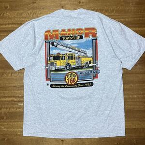 JERZEES 消防車 車 カープリント バックプリント Tシャツ 1998年 90s ビンテージ