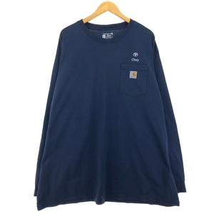 古着 ビッグサイズ カーハート Carhartt Loose Fit 無地ポケットロングTシャツ ロンT メンズXXXL /eaa410231 【SS2409_10%】