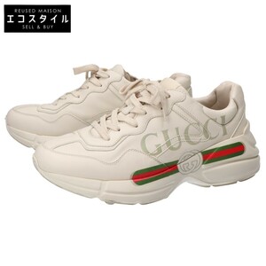 GUCCI グッチ 600877 ライトン ロゴ スニーカー/ シューズ 6 ベージュ メンズ