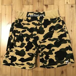 BAPE 1st camo yellow スウェット ハーフパンツ Sサイズ a bathing ape sweat shorts エイプ ベイプ アベイシングエイプ ショーツ 迷彩 716