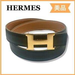 正規品　HERMES エルメス　コンスタンス Hベルト リバーシブル　65 黒　ゴールド　送料無料