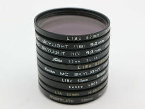 L1509　レンズフィルター　52ｍｍ　10枚セット　 Kenko　MARUMI　Toshiba　Nikon 保護　UV