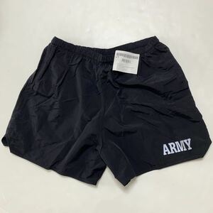 米軍実物デッドストックARMYトレーニングショーツ 黒XXXLショートパンツPFU IPFUブラックXXX-LARGE USA製アメリカ軍MADE IN U.S.A.ナイロン