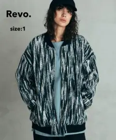 Revo. グラデーション ジャガードニット リブ ブルゾン ユニセックス