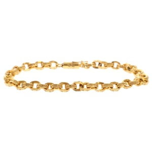 CHROME HEARTS クロムハーツ 22K PAPER CHAIN7 22Kペーパーチェーン 7inch ゴールドブレスレット 国内ギャランティ