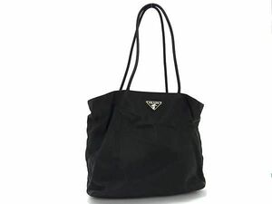 1円 ■美品■ PRADA プラダ テスートナイロン トートバッグ ショルダーバッグ 肩掛けかばん レディース ブラック系 FB8928