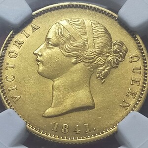 【いつ買うの？】インド モハール金貨 ヴィクトリア ウィリアム・ワイオン / PLAIN4 / 1841 高鑑定 NGC MS61