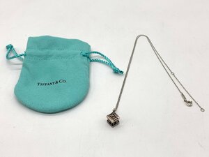 TIFFANY&Co. ティファニー アトラス キューブ ネックレス ペンダント Ag925 シルバー アクセサリー ☆良品☆[842-1108-2E3]