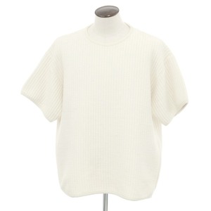 【中古】ジルサンダー JIL SANDER レーヨンコットンポリエステル ワイドシルエット 半袖ニット オフホワイト【サイズ48】