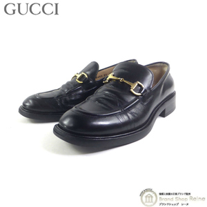 グッチ （GUCCI） レザー ホースビット ローファー 靴 #37C シューズ 100 0455 ブラック×GO金具（中古）