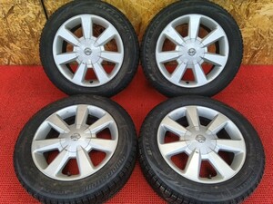 日産純正ホイール 16×6.5J+45 冬タイヤ付き 195/60R16 4本セット 中古 売切!!