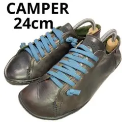 CAMPER＊カンペール＊ペウカミ＊レザー＊ゴム紐＊ダークブラウン＊スニーカー