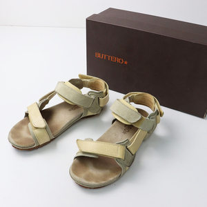 イタリア製 ブッテロ BUTTERO 2 BELT SANDALS スエード ベルト ストラップ サンダル 38/カーキ シューズ 24.5cm【2400013958653】