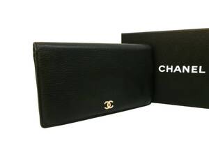 本物税込シャネル 2つ折り長財布【CHANEL】ココマーク