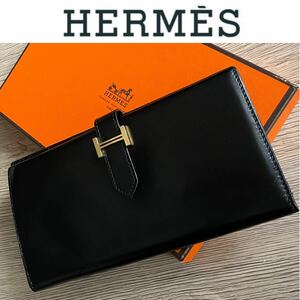 HERMES エルメス ベアン 長財布 ブラック 財布 