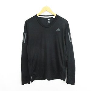 アディダス adidas BP7482 Tシャツ カットソー 長袖 クルーネック ロゴ O ブラック ランニングウェア ※EKM メンズ