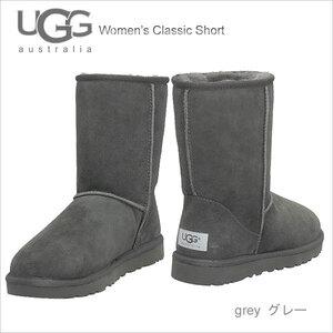 UGG アグ レディース　クラッシック　ショート　シープスキン　ムートン　ブーツ グレー 9