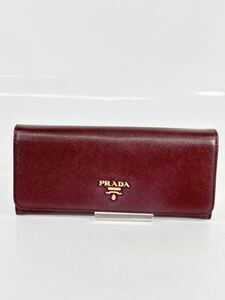 PRADA プラダ サフィアーノ　レザー　長財布　ボルドー 