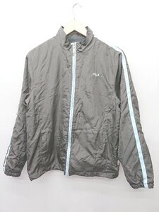 ◇ ⊇ FILA フィラ 長袖 ナイロン ジャケット サイズL ダークグレー レディース P