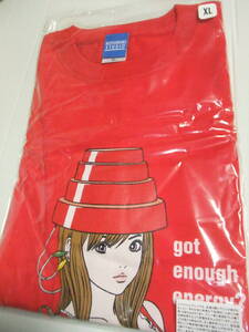 新品 江口寿史 エナジードームガール Tシャツ (XL) 赤 got enough energy? 未使用品